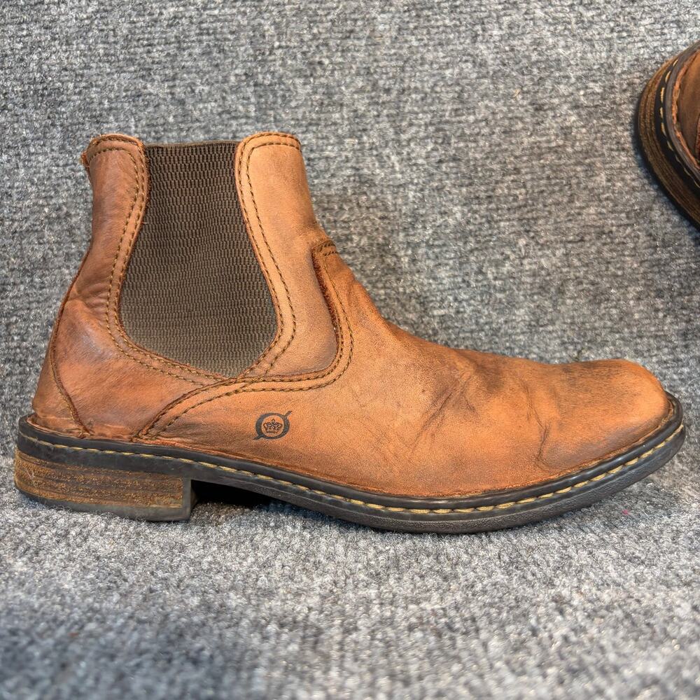 Born Hemlock Mens Brown Leather Chelsea Boots Comfort Pull On Size 9